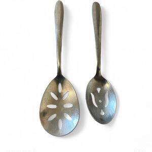Stainless by imperial set of two slotted serving spoons made in the USA